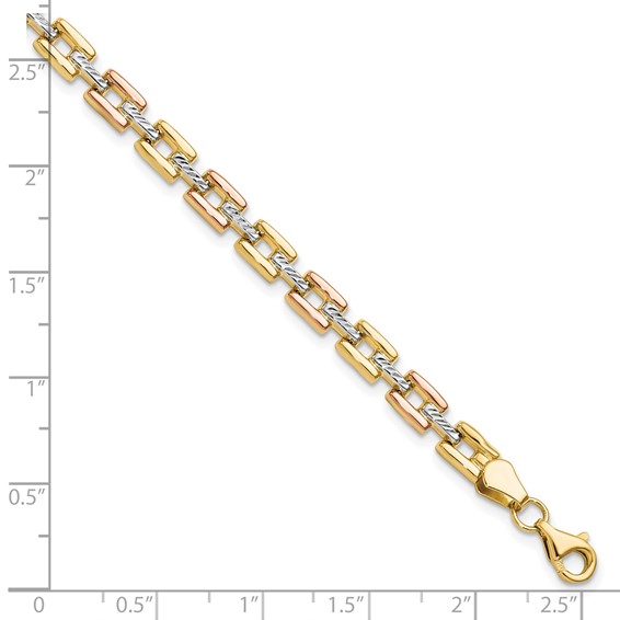 Leslie's 14K w/White and Rose Rhodium D/C Fancy Bracelet