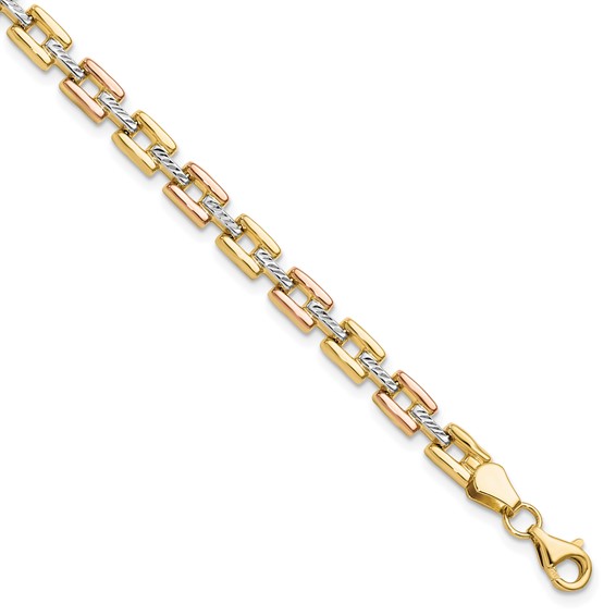 Leslie's 14K w/White and Rose Rhodium D/C Fancy Bracelet