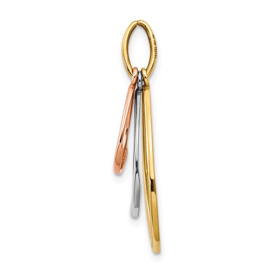 Leslie's 14K Two-tone with White Rhodium Polished Teardrop Pendant