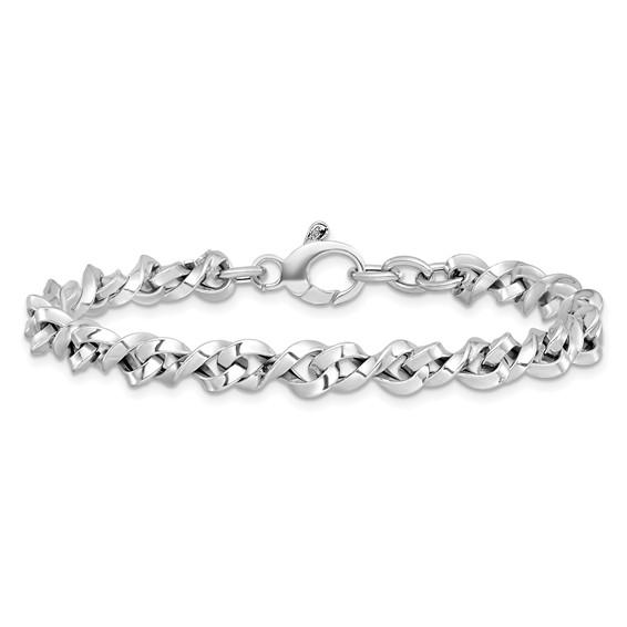 Leslie's 14K White Gold Polished Fancy Twisted Link Bracelet