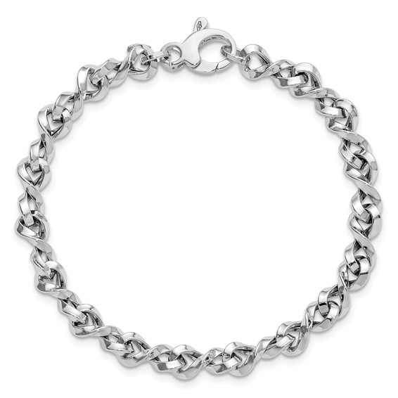 Leslie's 14K White Gold Polished Fancy Twisted Link Bracelet
