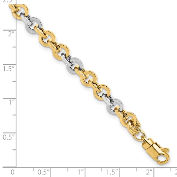 Leslie's 14K Two-tone Polished Link Bracelet