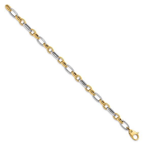 Leslie's 14K Two-tone Polished Fancy Link Bracelet