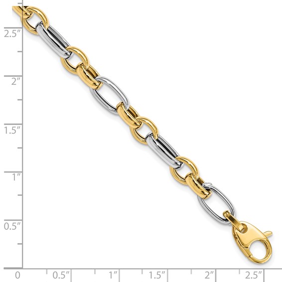 Leslie's 14K Two-tone Polished Fancy Link Bracelet