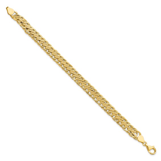 Leslie's 14K Polished and Textured Fancy Link Bracelet