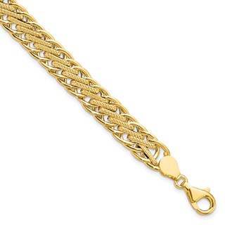Leslie's 14K Polished and Textured Fancy Link Bracelet