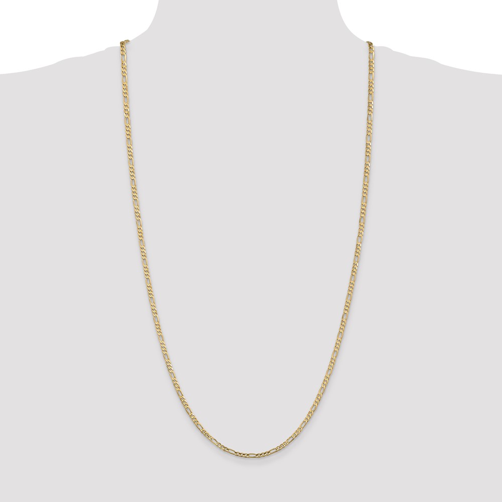 14K 30 inch 3mm Concave Open Figaro with Lobster Clasp Chain (LFG080-30)