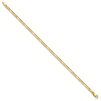 14K 3mm Yellow Gold Concave Open Figaro Bracelet with Lobster Clasp - 7in view 2
