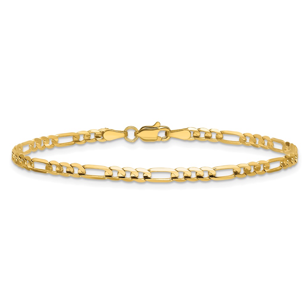 14k 3mm Concave Open Figaro Chain (LFG080-9)