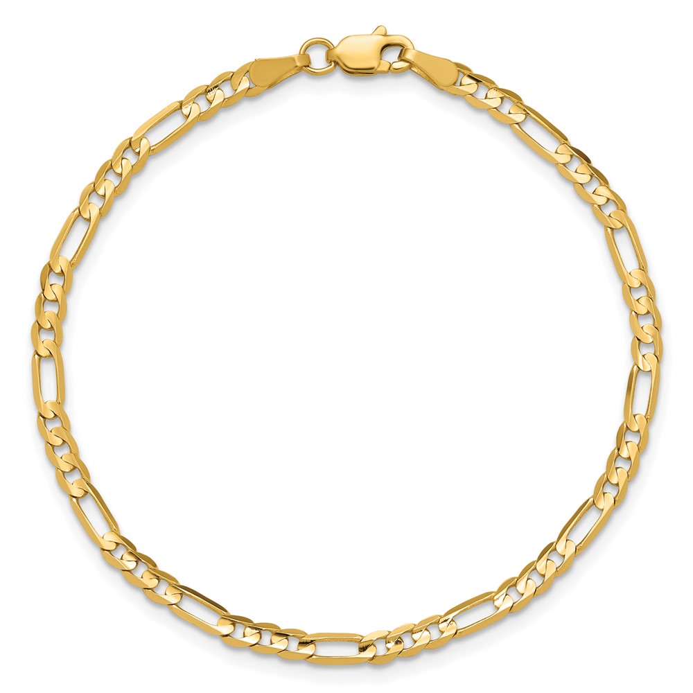 14K 7 inch 3mm Concave Open Figaro with Lobster Clasp Bracelet (LFG080-7)