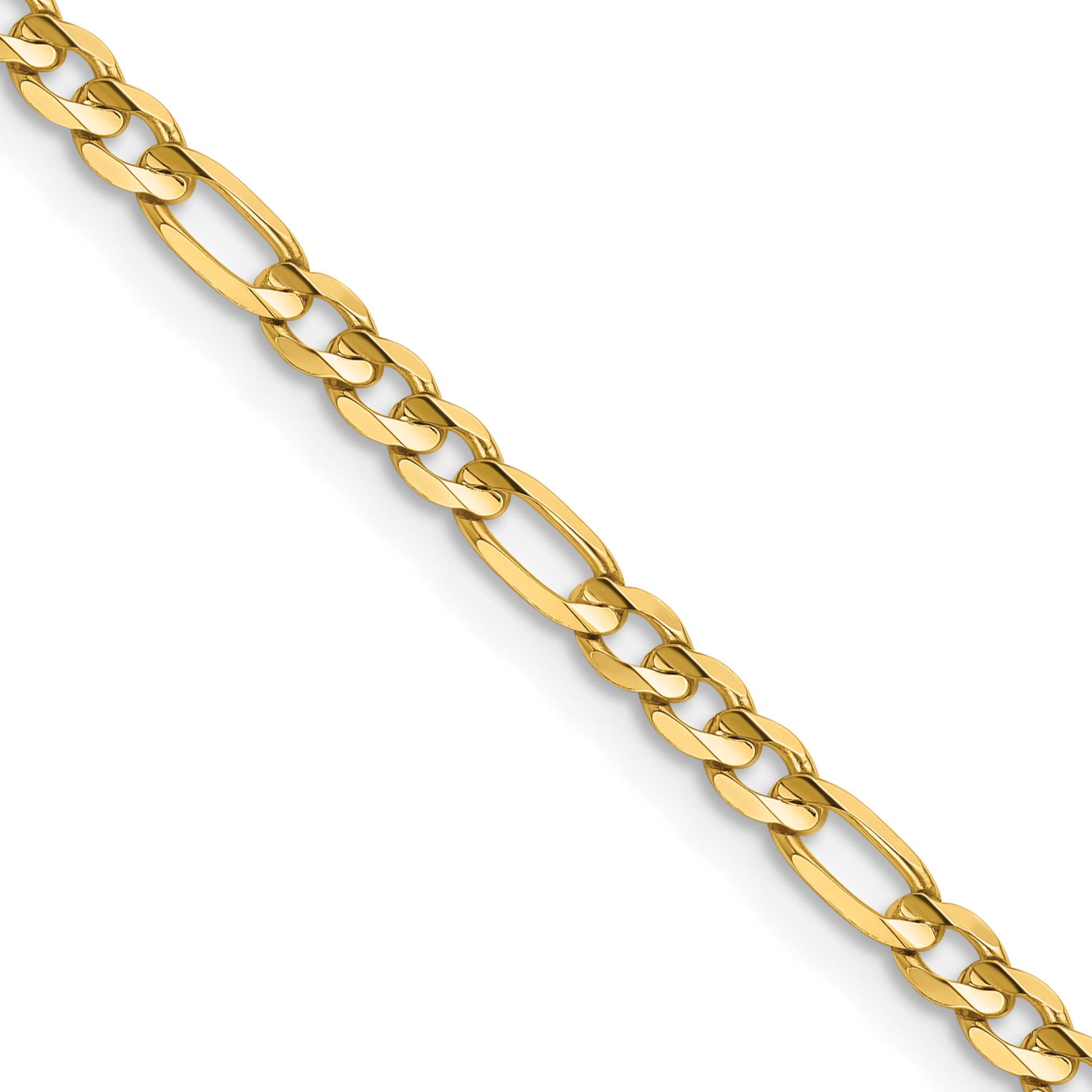 14K 16 inch 3mm Concave Open Figaro with Lobster Clasp Chain (LFG080-16)