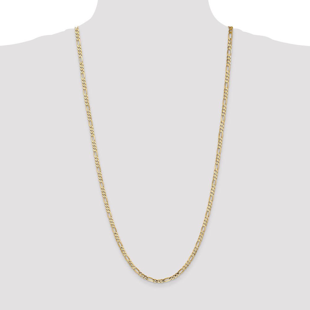 14K 30 inch 4mm Concave Open Figaro with Lobster Clasp Chain (LFG100-30)
