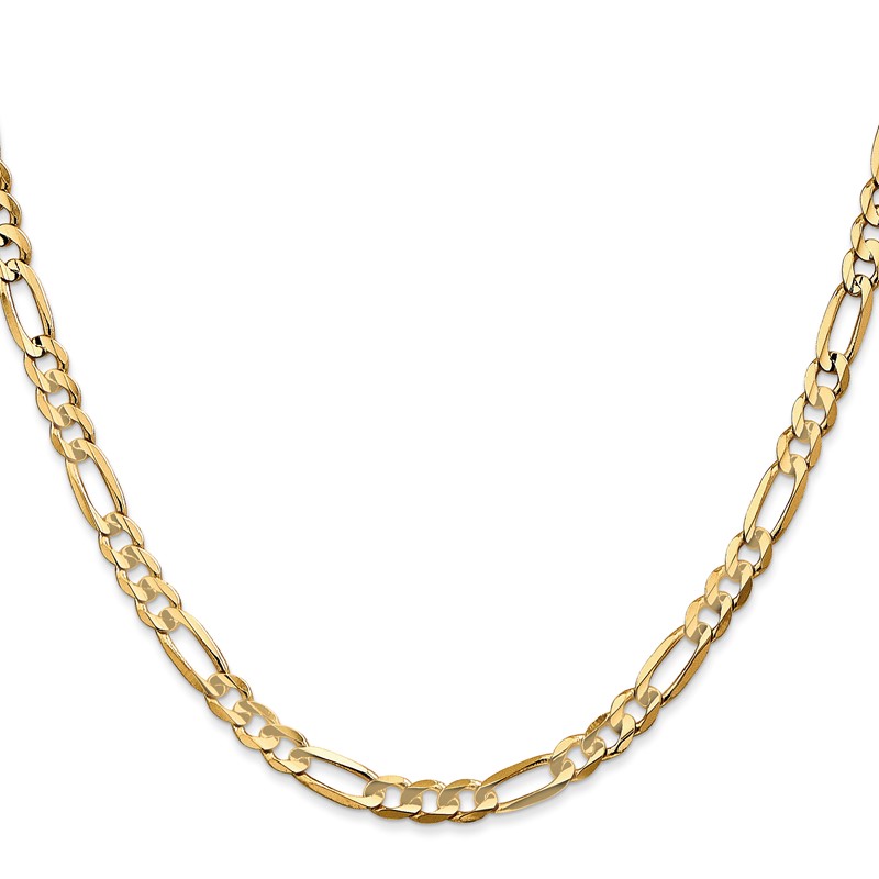 14K 30 inch 4.5mm Concave Open Figaro with Lobster Clasp Chain