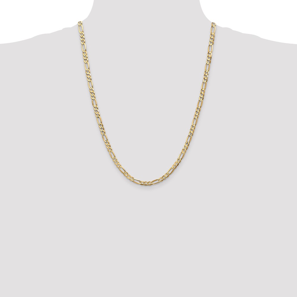 14K 24 inch 4.5mm Concave Open Figaro with Lobster Clasp Chain (LFG120-24)