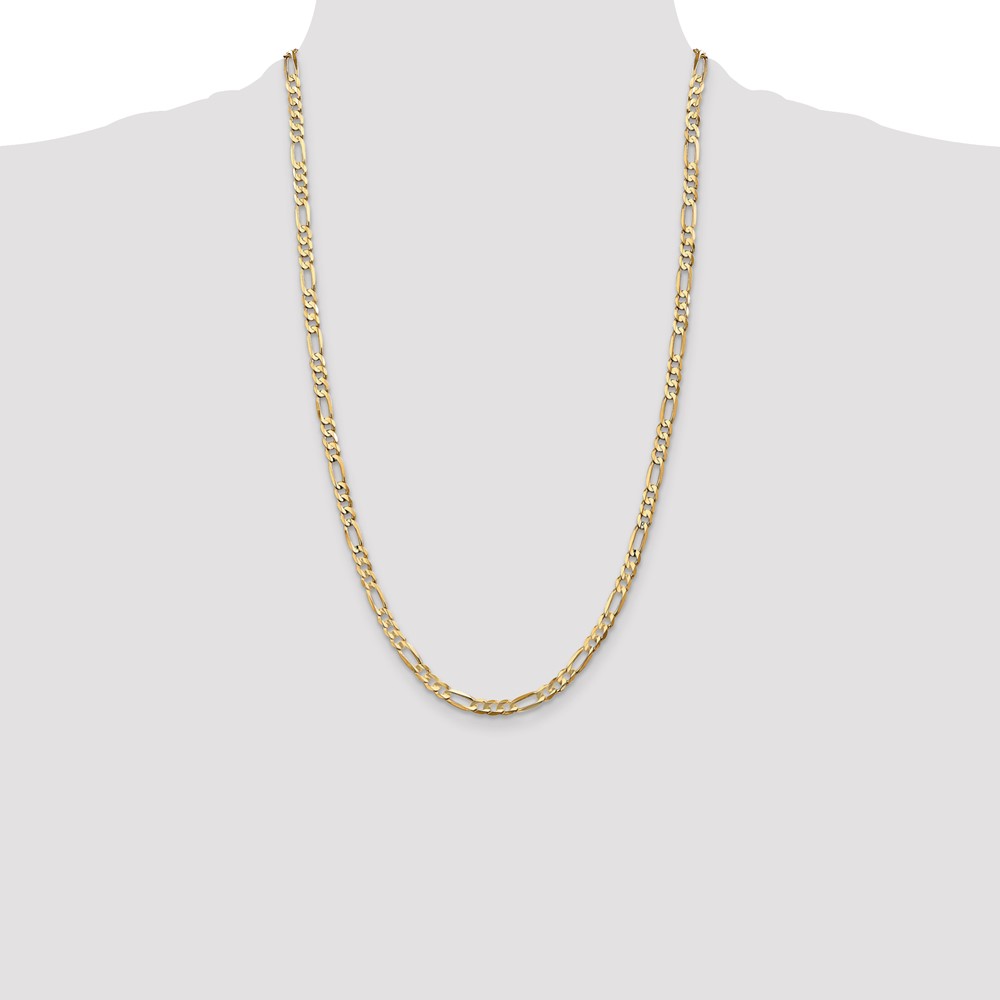 14K 26 inch 4.5mm Concave Open Figaro with Lobster Clasp Chain (LFG120-26)