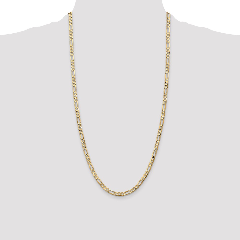14K 28 inch 4.5mm Concave Open Figaro with Lobster Clasp Chain (LFG120-28)