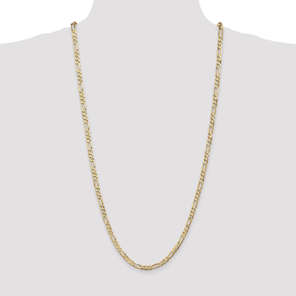 14K 30 inch 4.5mm Concave Open Figaro with Lobster Clasp Chain (LFG120-30)