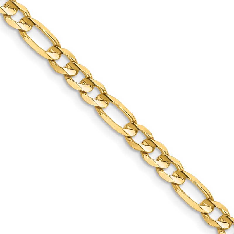 14K 30 inch 4.5mm Concave Open Figaro with Lobster Clasp Chain
