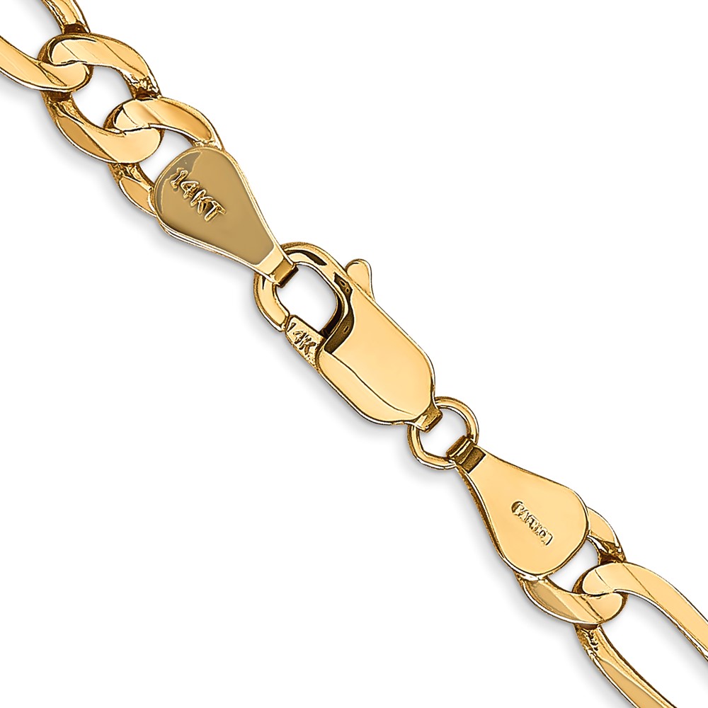 14K 22 inch 5.5mm Concave Open Figaro with Lobster Clasp Chain (LFG140-22)