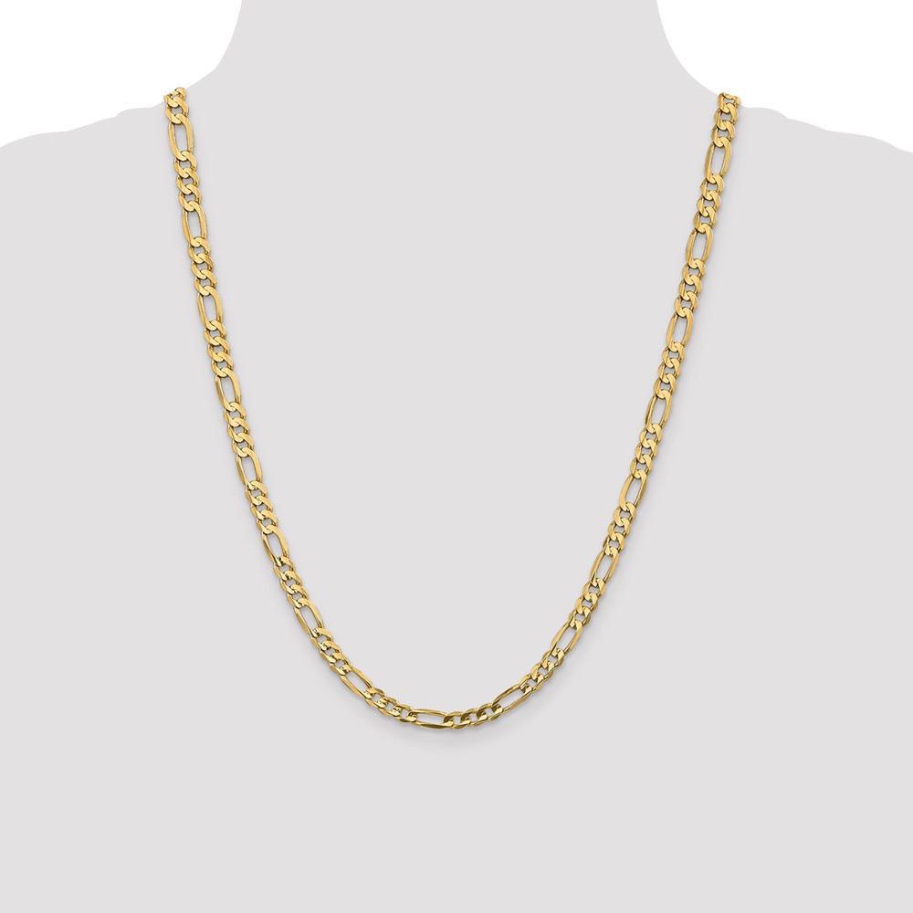 14K 24 inch 5.5mm Concave Open Figaro with Lobster Clasp Chain (LFG140-24)