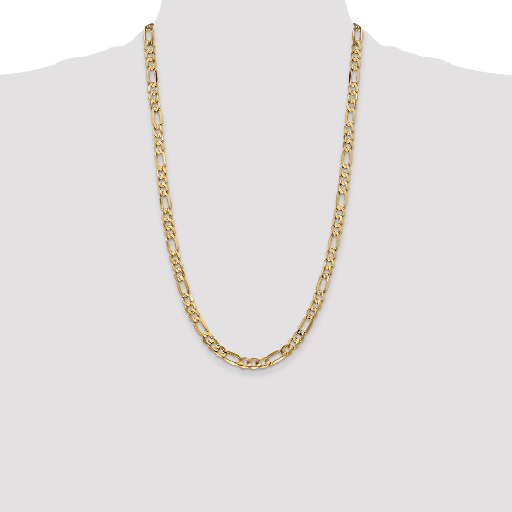 14K 26 inch 6mm Concave Open Figaro with Lobster Clasp Chain (LFG160-26)