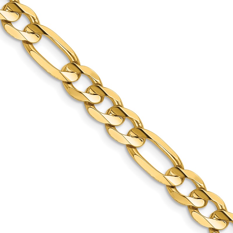 14K 26 inch 6.75mm Concave Open Figaro with Lobster Clasp Chain