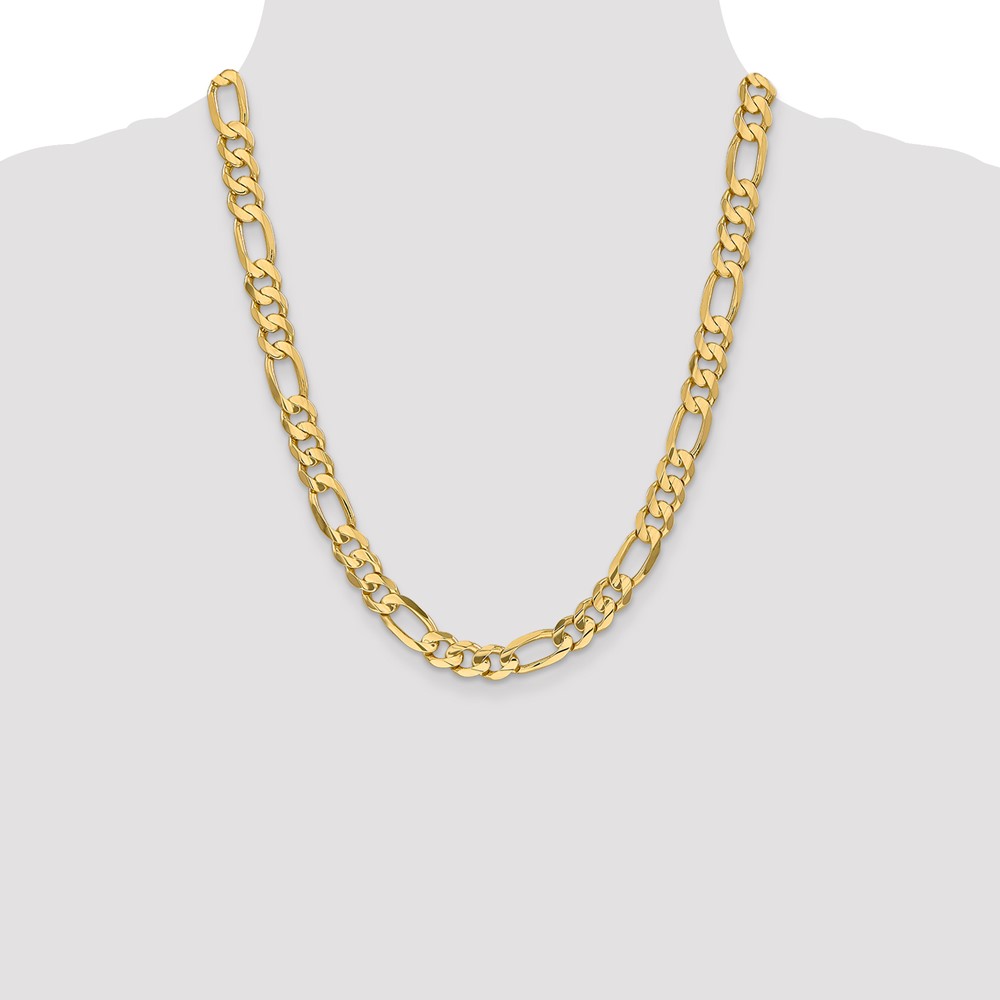 14K 22 inch 8.75mm Concave Open Figaro with Lobster Clasp Chain (LFG220-22)