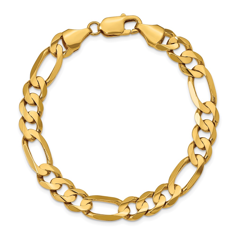 14K 9 inch 8.75mm Concave Open Figaro with Lobster Clasp Chain (LFG220-9)