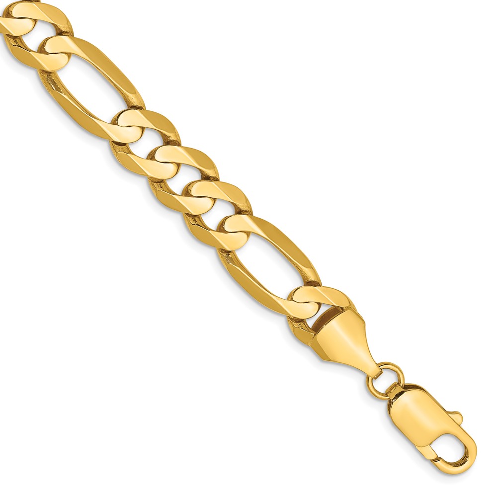 14K 9 inch 8.75mm Concave Open Figaro with Lobster Clasp Chain (LFG220-9)