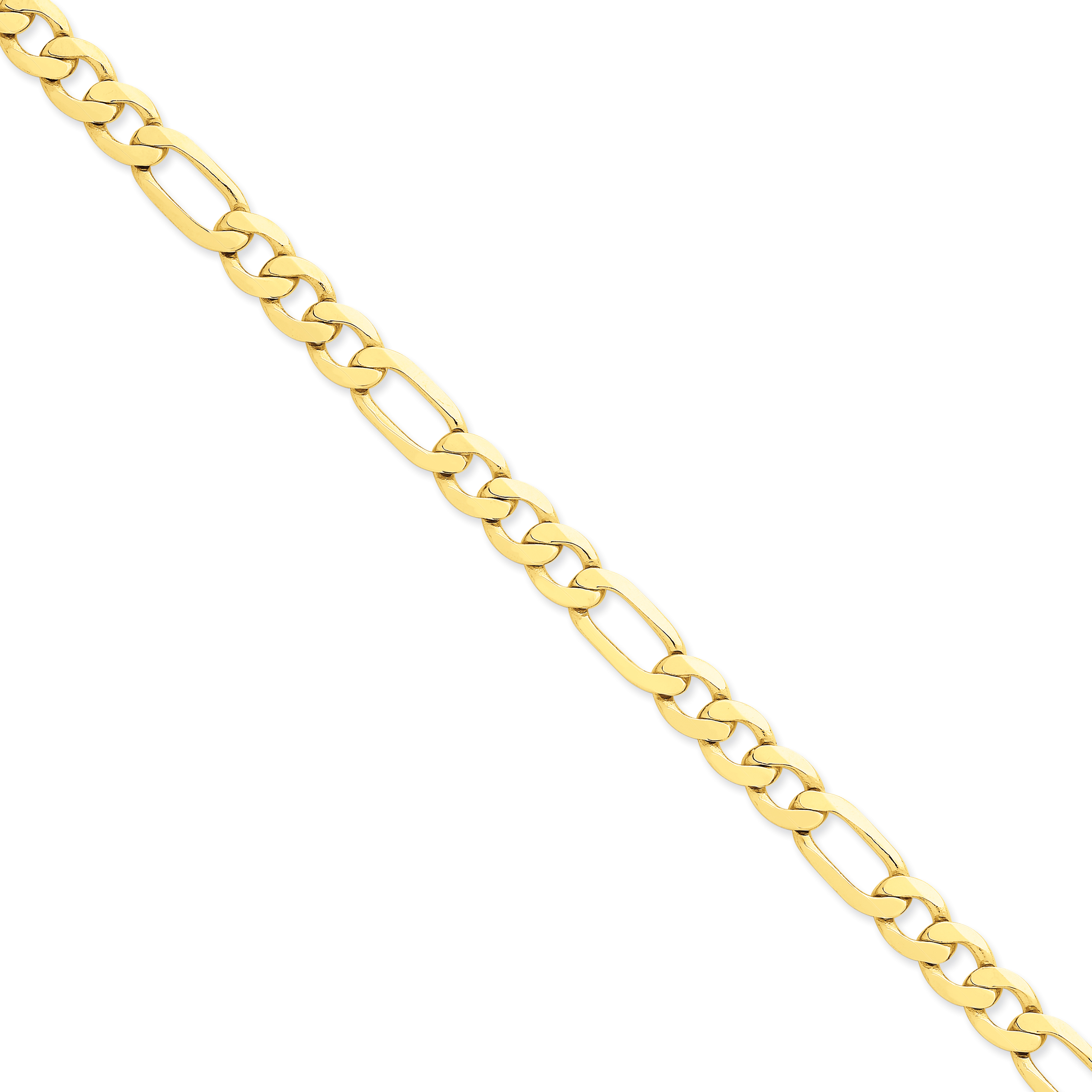 14K 8 inch 8.75mm Concave Open Figaro with Lobster Clasp Bracelet (LFG220-8)