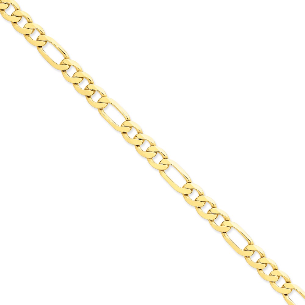14K 8 inch 8.75mm Concave Open Figaro with Lobster Clasp Bracelet (LFG220-8)