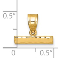 14K Yellow Gold Large Diamond -cut Top Pendant view 3