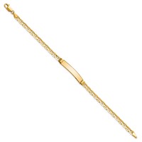 14K Yellow Gold Polished Solid Chain Solid Plate Anchor Link 24.5x4.5mm Plate ID Bracelet - 7in view 2