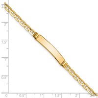 14K Yellow Gold Polished Solid Chain Solid Plate Anchor Link 24.5x4.5mm Plate ID Bracelet - 7in view 3