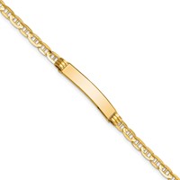 14K Yellow Gold Polished Solid Chain Solid Plate Anchor Link 24.5x4.5mm Plate ID Bracelet - 7in view 1