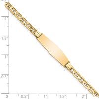 14K Polished Solid Chain Solid Plate Anchor Link Soft Diamond Shape 24.5x7.5mm Plate 7 Inch ID Bracelet view 3