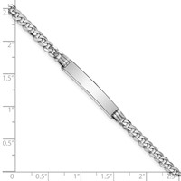 14K White Gold Polished Solid Chain Solid Plate Flat Curb Link 25.5x5mm Plate ID Bracelet - 7in view 3