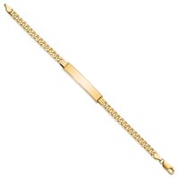 14K Polished Solid Chain Solid Plate Curb Link 33.5x7mm Plate 8 Inch ID Bracelet view 2