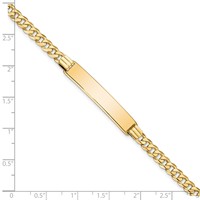 14K Polished Solid Chain Solid Plate Curb Link 33.5x7mm Plate 8 Inch ID Bracelet view 3