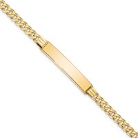 14K Polished Solid Chain Solid Plate Curb Link 33.5x7mm Plate 8 Inch ID Bracelet view 1