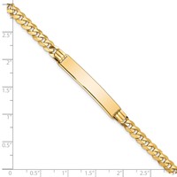 14K Yellow Gold Polished Solid Chain Solid Plate Curb Link 34x7mm Plate ID Bracelet - 7in view 3