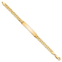 14K Yellow Gold Polished Solid Chain Solid Plate Curb Link 38x7.5mm Plate ID Bracelet - 7in view 2