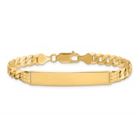 14K Yellow Gold Polished Solid Chain Solid Plate Curb Link 38x7.5mm Plate ID Bracelet - 7in view 3