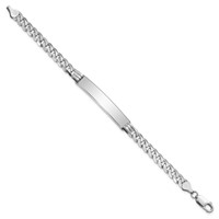 14K White Gold Polished Solid Chain Solid Plate Flat Curb Link 38.5x7.5mm Plate ID Bracelet - 7in view 2