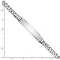 14K White Gold Polished Solid Chain Solid Plate Flat Curb Link 38.5x7.5mm Plate ID Bracelet - 7in view 3