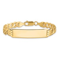 14K Yellow Gold Polished Solid Chain Solid Plate Curb Link 37x9mm Plate ID Bracelet - 7in view 3