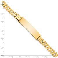 14K Yellow Gold Polished Solid Chain Solid Plate Curb Link 37x9mm Plate ID Bracelet - 7in view 4