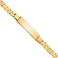 14K Yellow Gold Polished Solid Chain Solid Plate Curb Link 37x9mm Plate ID Bracelet - 7in view 1