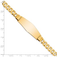 14K Yellow Gold Polished Solid Chain Solid Plate Curb Link Soft Diamond Shape 37.5x14mm Plate ID Bracelet - 7in view 4