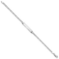 14K White Gold Polished Solid Chain Solid Plate Anchor Link 25.5x 4.5mm Plate ID Bracelet, 7" view 2